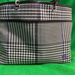 Ralph Lauren Black Gingham with Purple Trim Purse